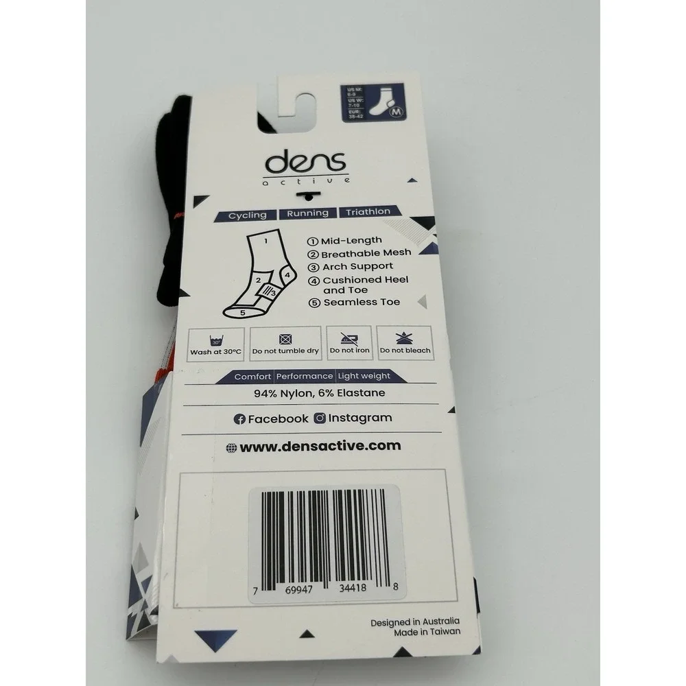 17 Dens Active Running Cycling Performance‎ Socks Mini Crew Socks M